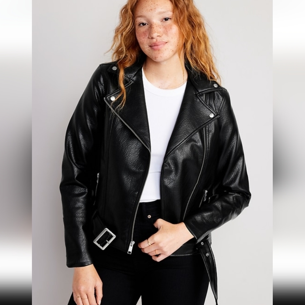 Old Navy Black Faux Leather Jacket
